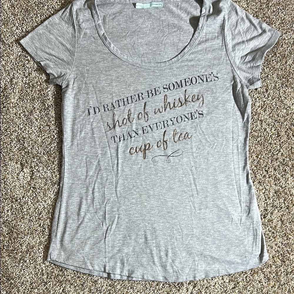 Shot of Whiskey Gray Graphic tee women’s size M